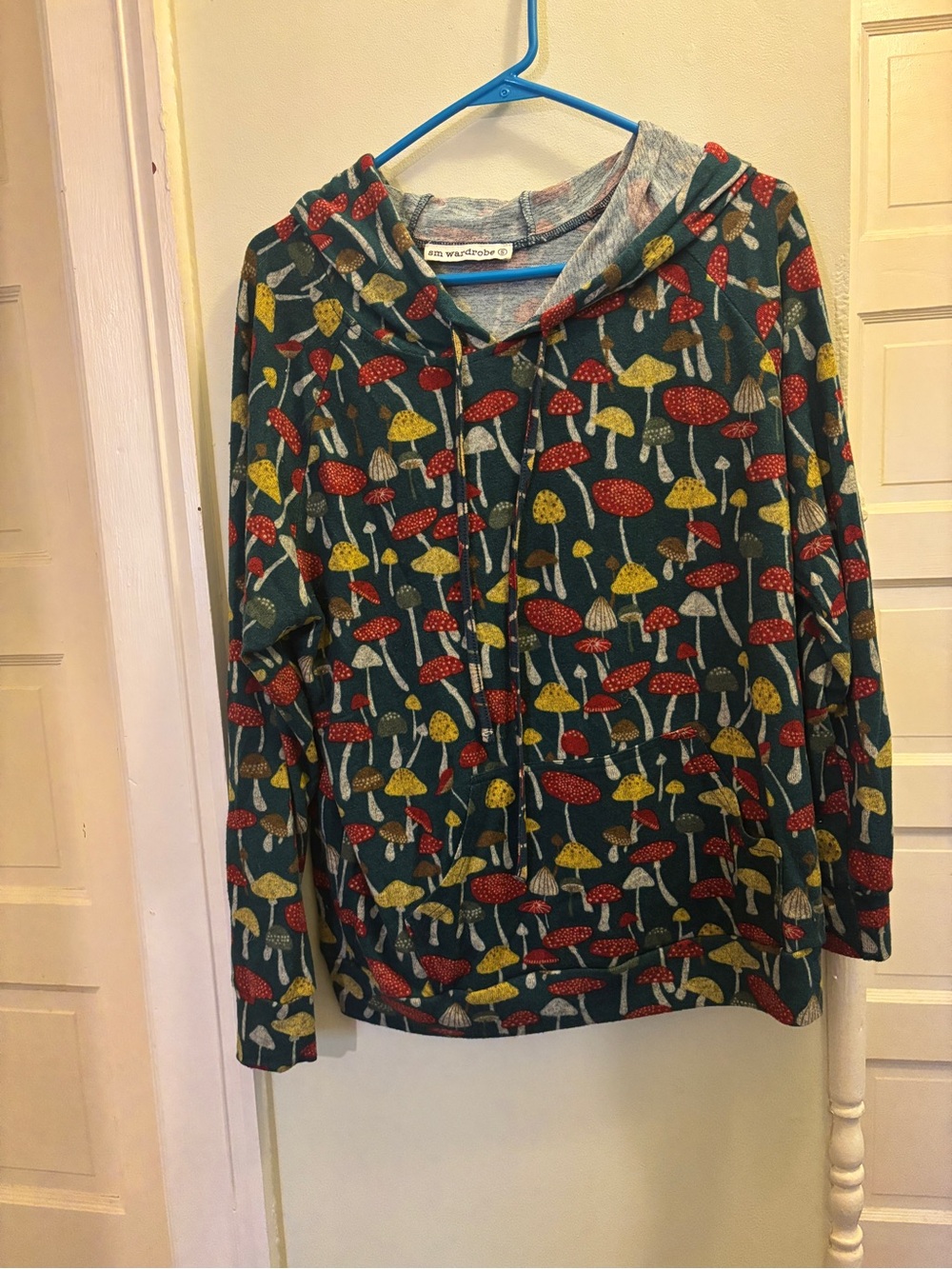 Women’s lightweight blue Mushroom Print Hoodie